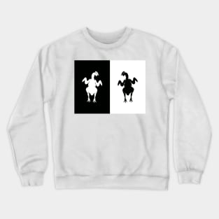 chicken on a high contrast card Crewneck Sweatshirt